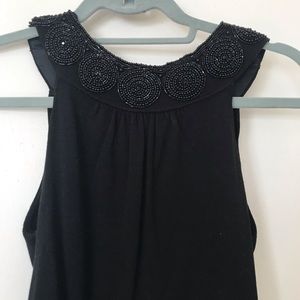 Ann Taylor black beaded sleeveless tank XSP 🖤